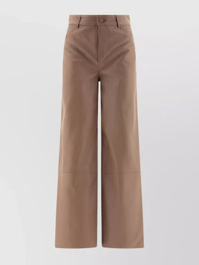 Loulou Studio Leather Trousers With Back Pockets And Wide-leg Design In Animal Print