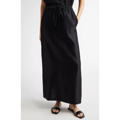 LOULOU STUDIO LOULOU DE SAISON LIAM LINEN & SILK SATIN MAXI SKIRT