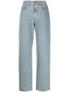 Loulou Studio Light-wash Wide-leg Jeans In Blue