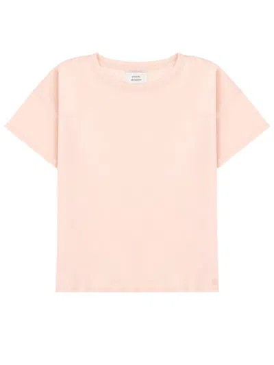 Loulou Studio Light Pink Solid Crew Neck T-shirt