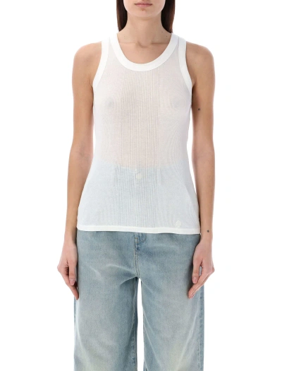 Loulou Studio + Net Sustain Limba Ribbed Organic Cotton Tank In White