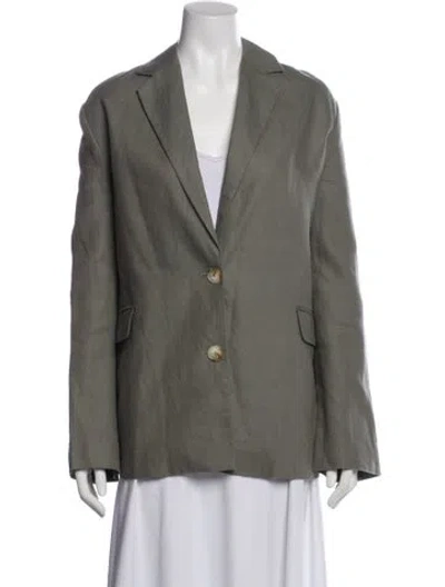 Pre-owned Loulou Studio Linen Blazer In Green