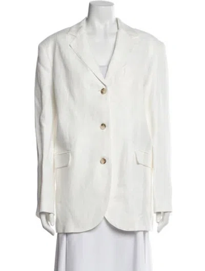 Pre-owned Loulou Studio Linen Blazer In White