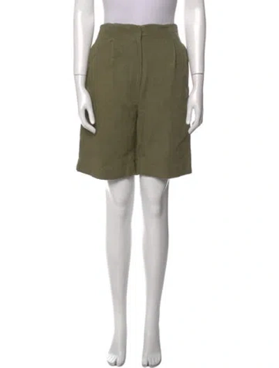 Pre-owned Loulou Studio Linen Knee-length Shorts In Green