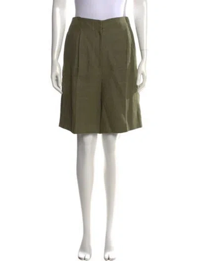 Pre-owned Loulou Studio Linen Knee-length Shorts In Green