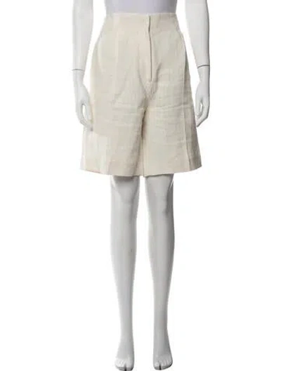 Pre-owned Loulou Studio Linen Knee-length Shorts In Neutrals