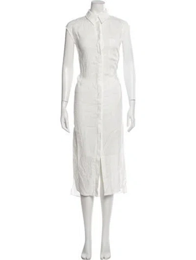 Pre-owned Loulou Studio Linen Long Dress In White