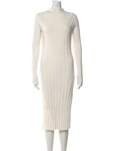 Pre-owned Loulou Studio Linen Midi Length Dress In Neutral