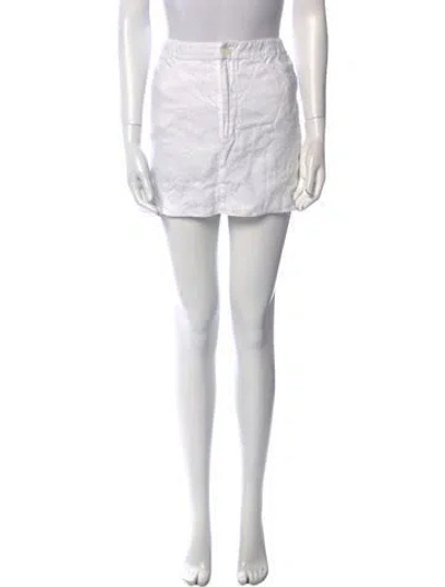 Pre-owned Loulou Studio Linen Mini Skirt In White