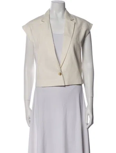 Pre-owned Loulou Studio Linen Striped Vest In Neutral