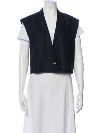 Pre-owned Loulou Studio Linen Vest In Black