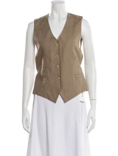 Pre-owned Loulou Studio Linen Vest In Neutral
