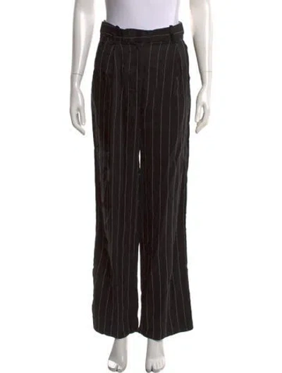 Pre-owned Loulou Studio Linen Wide Leg Pants In Black