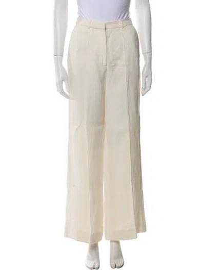 Pre-owned Loulou Studio Linen Wide Leg Pants In Neutral