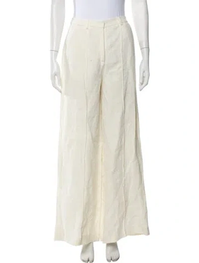 Pre-owned Loulou Studio Linen Wide Leg Pants In Neutrals