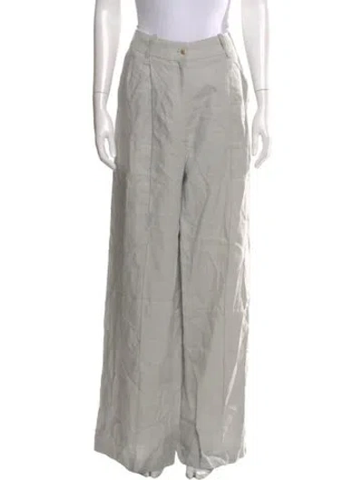 Pre-owned Loulou Studio Linen Wide Leg Pants W/ Tags In Gray