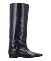 Loulou Studio 10mm Lirone Leather Tall Boots In Black