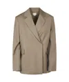 Loulou Studio Double-breasted Tailored Jacket With Wide Lapels In Gray