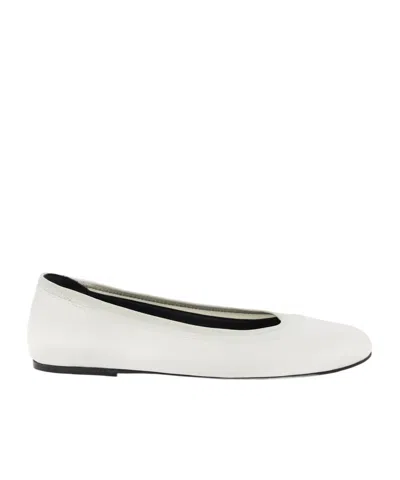Loulou Studio Logo Flat Shoes In White