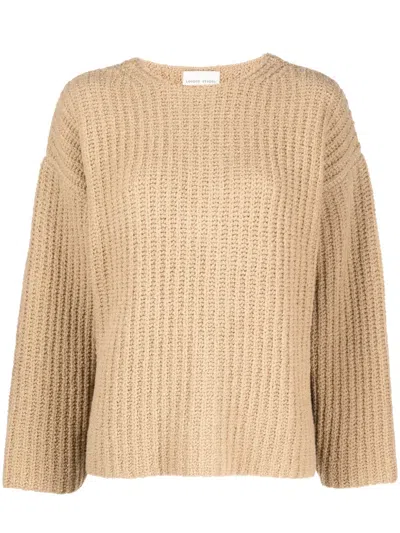 Loulou Studio Lola Long-sleeved Knitted Jumper In Braun
