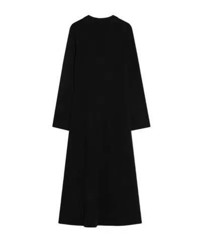 Loulou Studio Long Black Ari Knit Dress In Animal Print