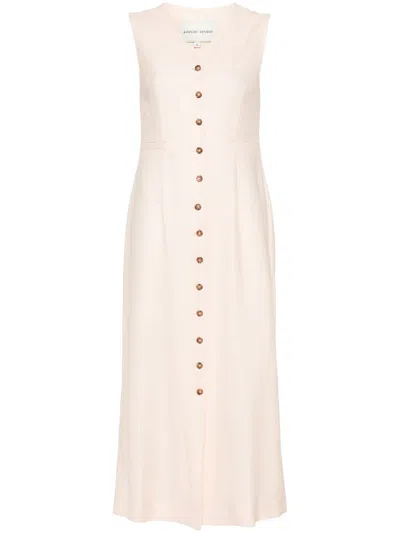 Loulou Studio Long Buttoned Dress Clothing In Nude & Neutrals