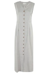 Loulou Studio Idka Wool Midi Dress In Feather Grey Melange