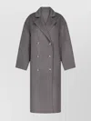 Loulou Studio Long Double Breasted Coat Pockets In Gray