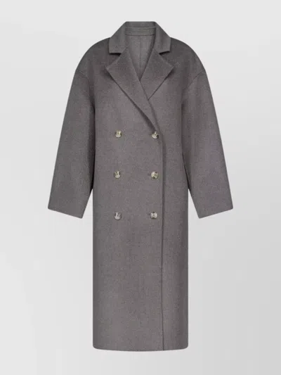 Loulou Studio Long Double Breasted Coat Pockets In Gray