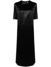 Loulou Studio Tuga Short-sleeve Shift Satin Midi Dress