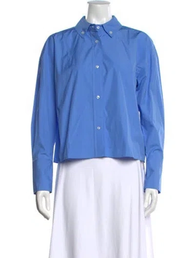 Pre-owned Loulou Studio Long Sleeve Button-up Top In Blue