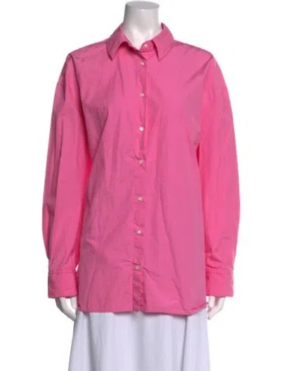 Pre-owned Loulou Studio Long Sleeve Button-up Top In Pink