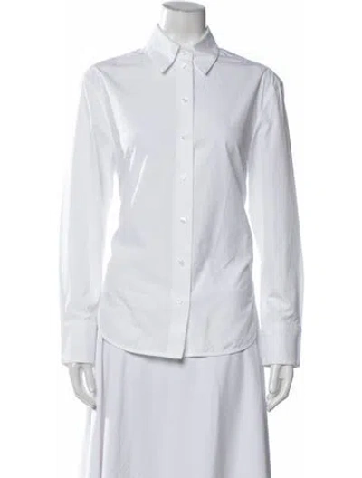Pre-owned Loulou Studio Long Sleeve Button-up Top In White