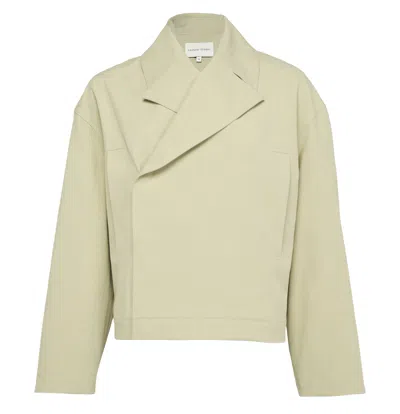 Loulou Studio Coen Short Cotton Jacket In Green