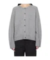 Loulou Studio Gray Round Neck Cardigan In Gray