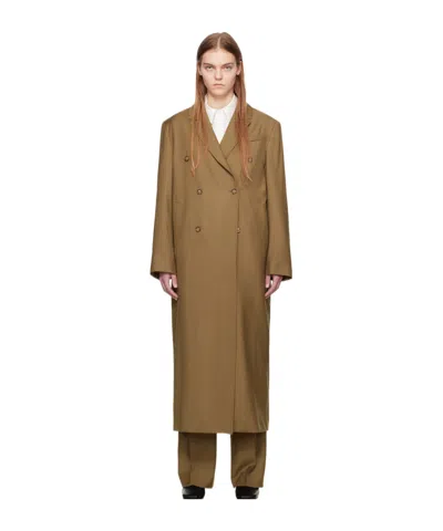Loulou Studio Long-sleeved Coat In Brown