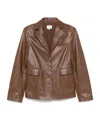 Loulou Studio Long-sleeved Leather Jacket In Brown