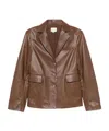 Loulou Studio Long-sleeved Leather Jacket In Brown