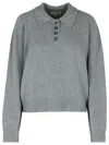 Loulou Studio Homere Cashmere Polo Sweater In Gray