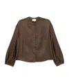 Loulou Studio Taupe Brown Lea Blouse In Brown