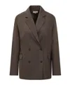 Loulou Studio Long-sleeved Suit Jacket In Gray