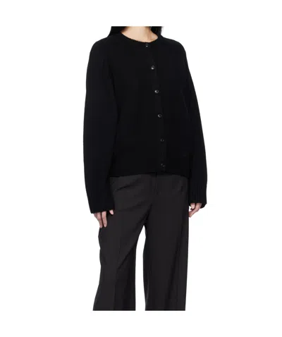 Loulou Studio Long-sleeved Sweater In Black