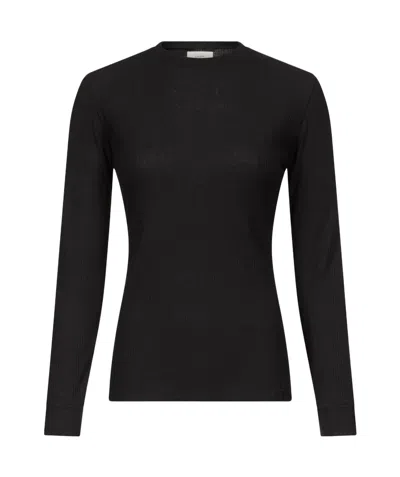 Loulou Studio Long-sleeved Sweater In Black