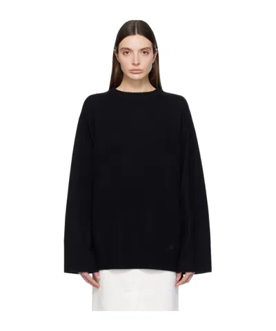 Loulou Studio Long-sleeved Sweater In Black