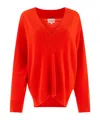 Loulou Studio Oversize Cashmere V-neck Sweater In Red