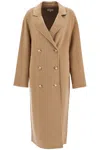 Loulou Studio Brown Borneo Double-breasted Wool Coat In Beige