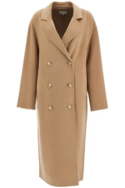 Loulou Studio Brown Borneo Double-breasted Wool Coat In Beige