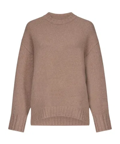 Loulou Studio Long-sleeve Knit Top In Brown