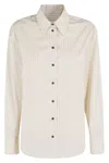 Loulou Studio Longsleeve Shirt In Ivory Black Stripes