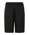 Loulou Studio 'andra' Knee-length Textured Fabric Shorts In Black